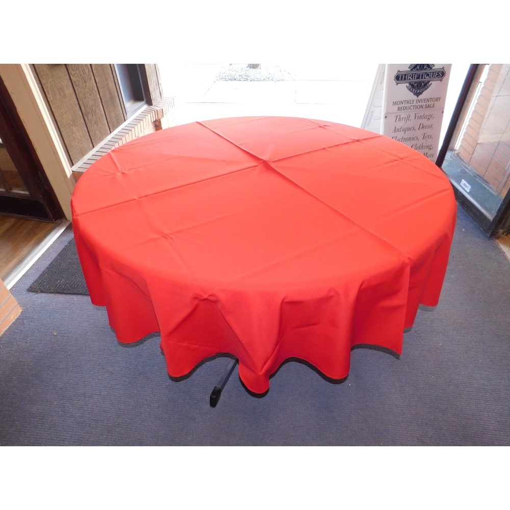 90" Round Red Tablecloth